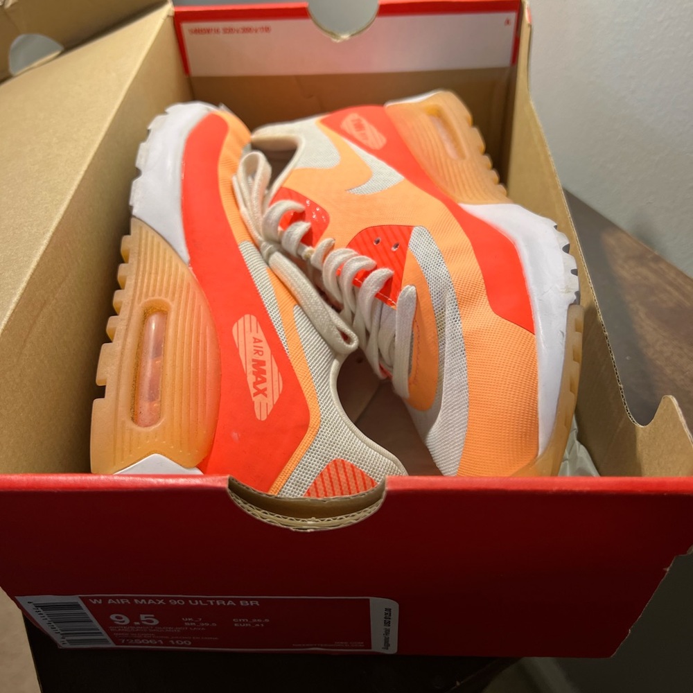Nike Air Max 90 Ultra BR Kids Sneakers - Orange and White